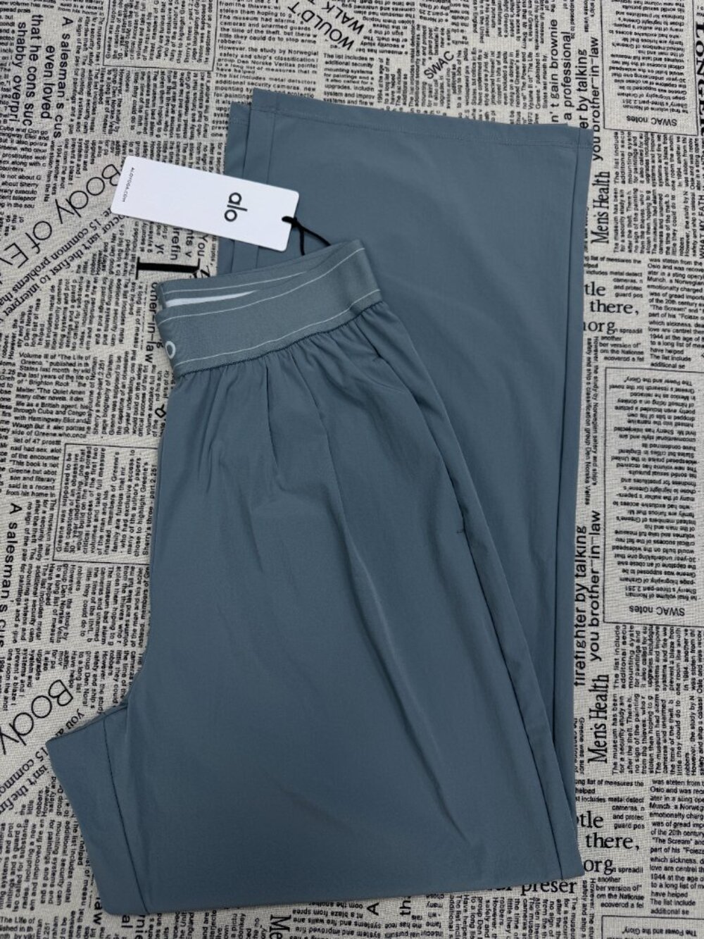 👉 NWT Alo Yoga Suit Up Pants Steel Grey Wide Leg Trousers 30" Inseam😝 - Picture 4 of 8